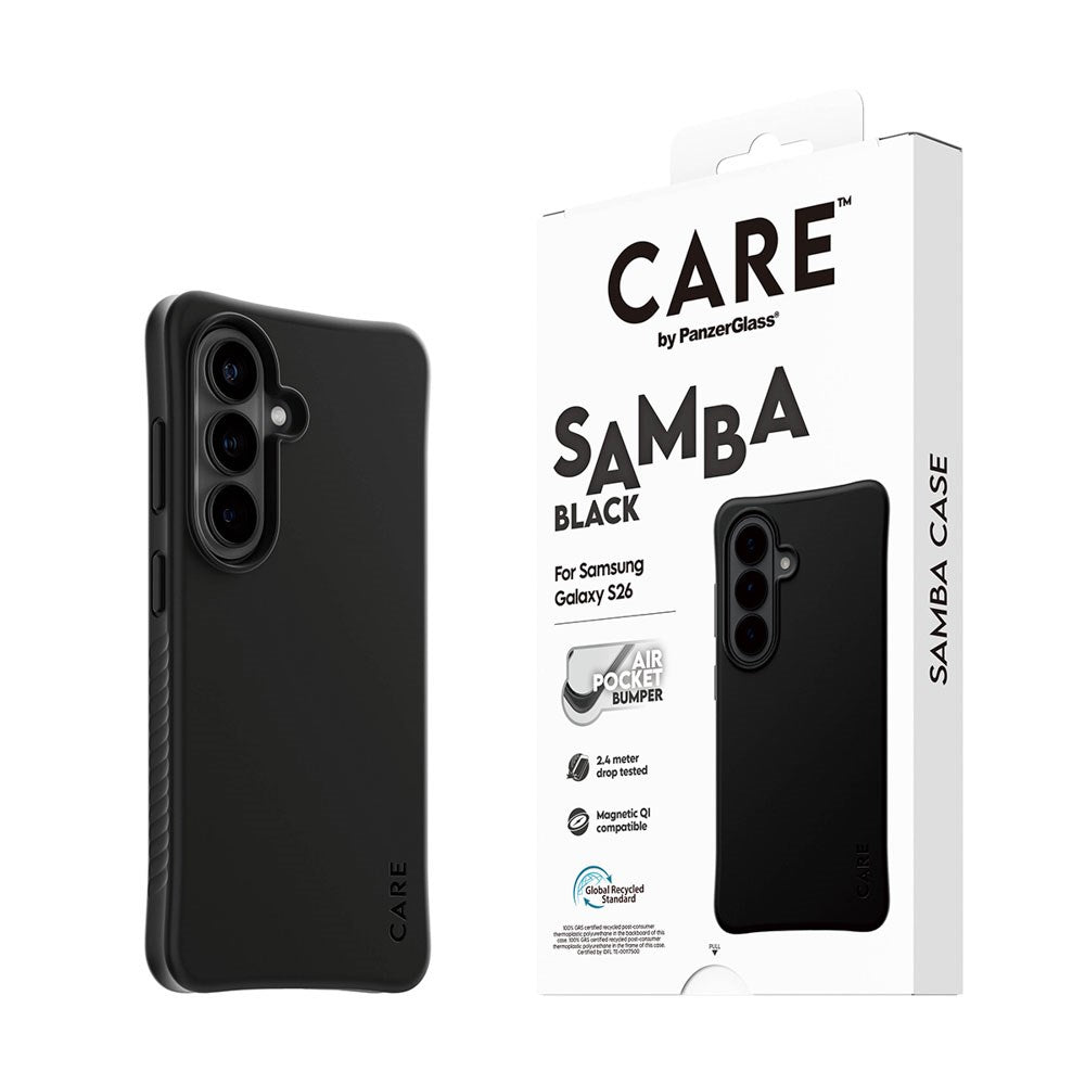 Samsung Galaxy S26 CARE by PanzerGlass Fashionable Samba Case - Qi Compatible - Black