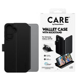 Samsung Galaxy A57 CARE by PanzerGlass Feature Wallet Case with Kickstand - Black