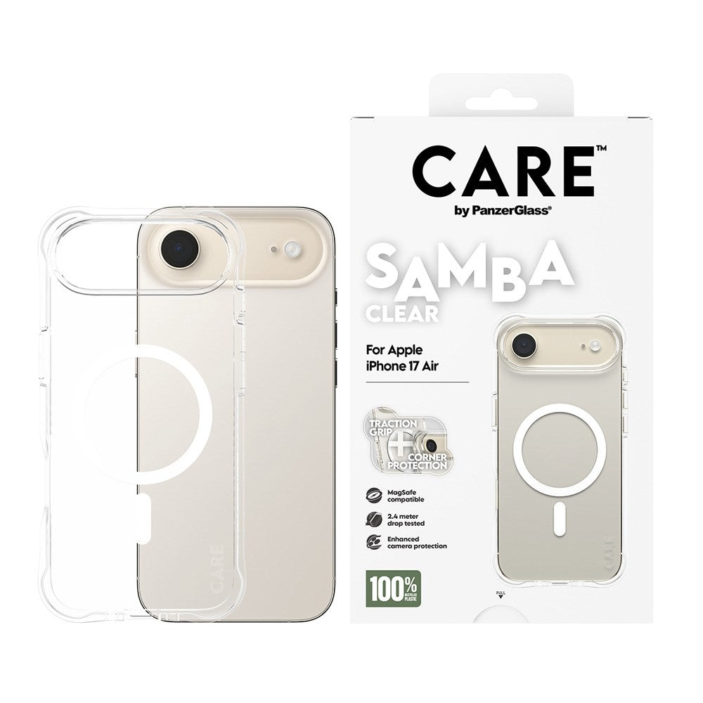 CARE by PanzerGlass iPhone Air Fashionable Samba Case - MagSafe Compatible - Transparent