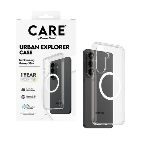 Samsung Galaxy S26+ (Plus) CARE by PanzerGlass Urban Explorer Case - Qi Compatible - Transparent / White