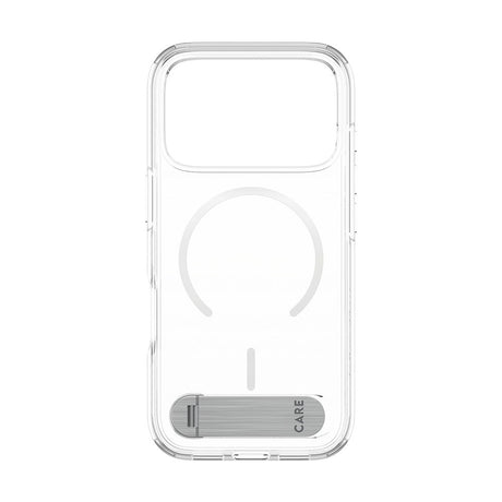 CARE by PanzerGlass iPhone 17 Pro Feature Kickstand Case - MagSafe Compatible - Transparent / Silver