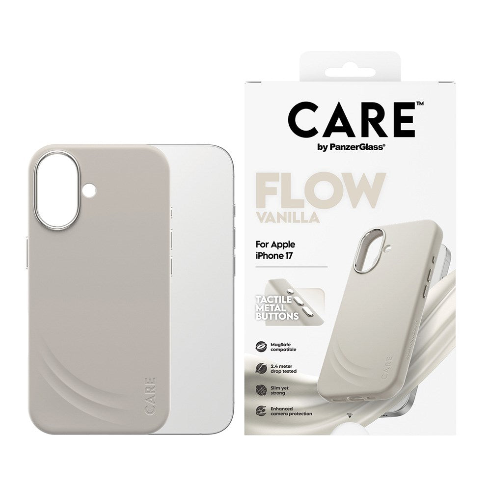CARE by PanzerGlass iPhone 17 Feature Flow Case - MagSafe Compatible - Vanilla
