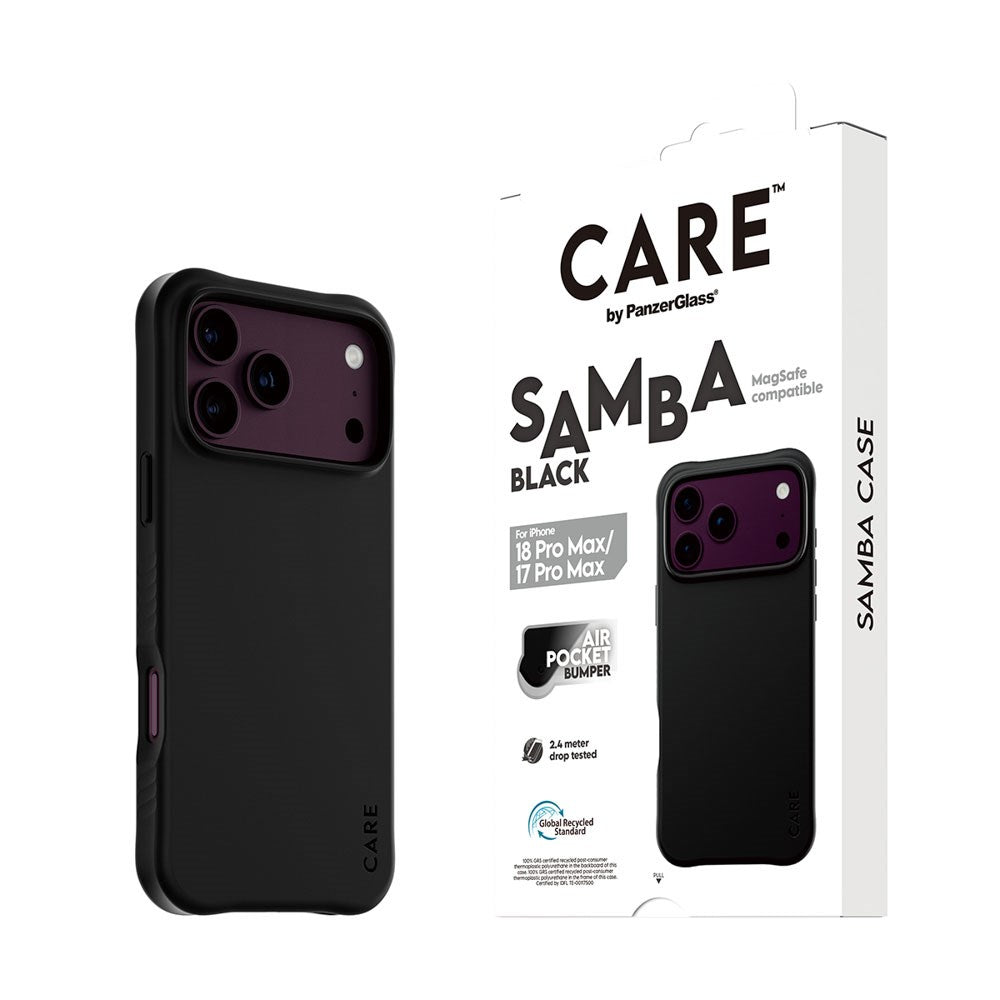 iPhone 18 Pro Max  / 17 Pro Max CARE by PanzerGlass Fashionable Samba Case - MagSafe Compatible - Black