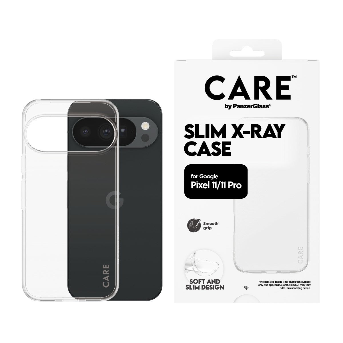 Google Pixel 11 / 11 Pro CARE by PanzerGlass FASHION X-Ray Soft Basic Case - Transparent