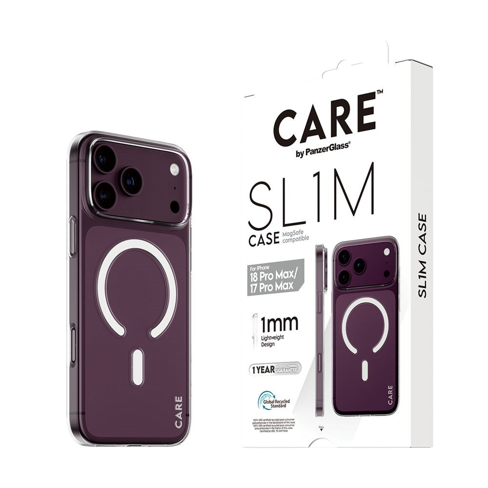 iPhone 18 Pro Max  / 17 Pro Max CARE by PanzerGlass SL1M Case - MagSafe Compatible - Transparent