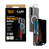 Samsung Galaxy S26+ (Plus) Urban Combat 3-in-1 Privacy Bundle with Case / Screen Protector (Privacy) / Camera Protection - Qi Compatible - Transparent