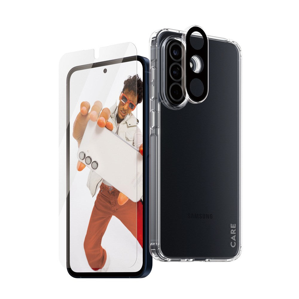 CARE by PanzerGlass Samsung Galaxy A56 (5G) 3-i-1 FLAGSHIP Bundle - Case / Screen Protector (UWF) / Camera Protection - Transparent