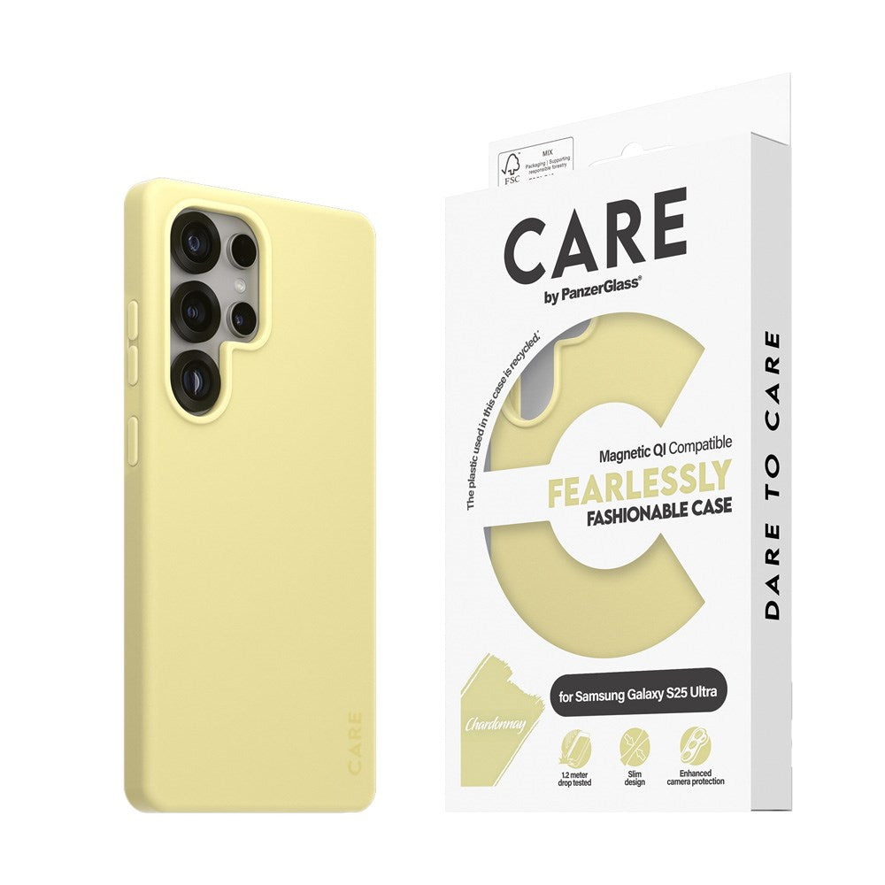 CARE by PanzerGlass Samsung Galaxy S25 Ultra FASHION Fearlessly Fashionable Case - Qi Compatible - Chardonnay