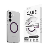 CARE by PanzerGlass Samsung Galaxy S25+ (Plus) FLAGSHIP Urban Combat Case - Qi Compatible - Transparent / Plum Purple