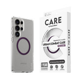 CARE by PanzerGlass Samsung Galaxy S25 Ultra FLAGSHIP Urban Combat Case - Qi Compatible -Transparent / Plum Purple