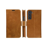 Samsung Galaxy S22 dbramante1928 Copenhagen Slim Genuine Leather Flip Case with Wallet - Tan