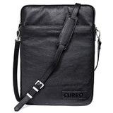 CURRO Real Leather Messenger Bag 14-15" - Black