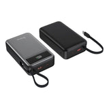 Denver PQCA-20650 65W PowerBank with USB-A / USB-C / Built-in USB-C Cable - 20.000 mAh - Grey
