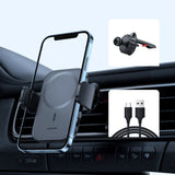 Joyroom Magnetic Mobile Holder w. Wireless Charging & Closing Mechanism - Ventilation system - MagSafe Compatible - Black