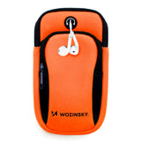 Wozinsky Running Armband with 2 Pockets Orange / Black (Max. Mobile 170 x 80 mm)