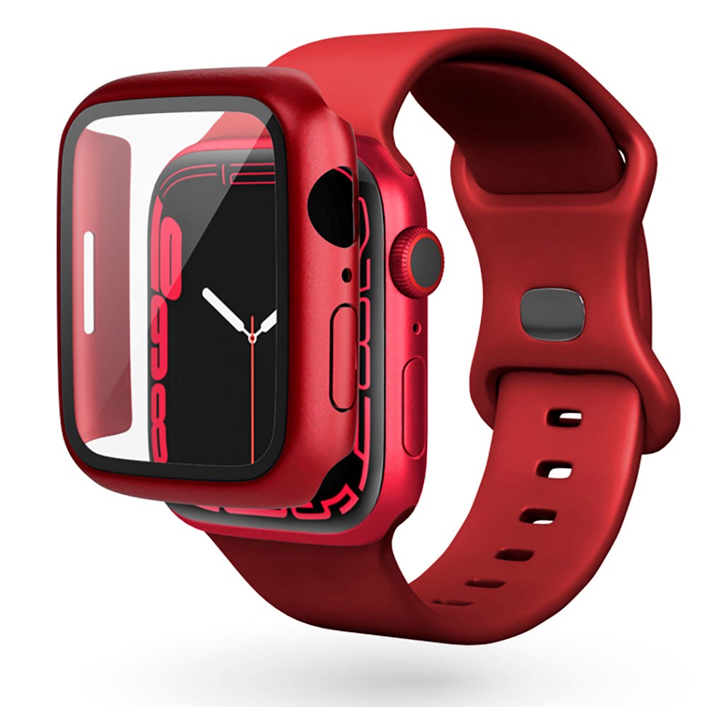 Epico Apple Watch 8/7 (41mm) Plastic Case w. Built-in Screen Protector - Red