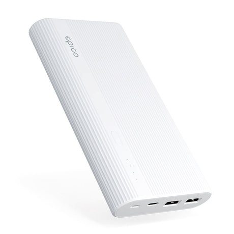 Epico Powerbank Multiport m. 2 x USB-A og 1 x USB-C - 20.100 mAh - White