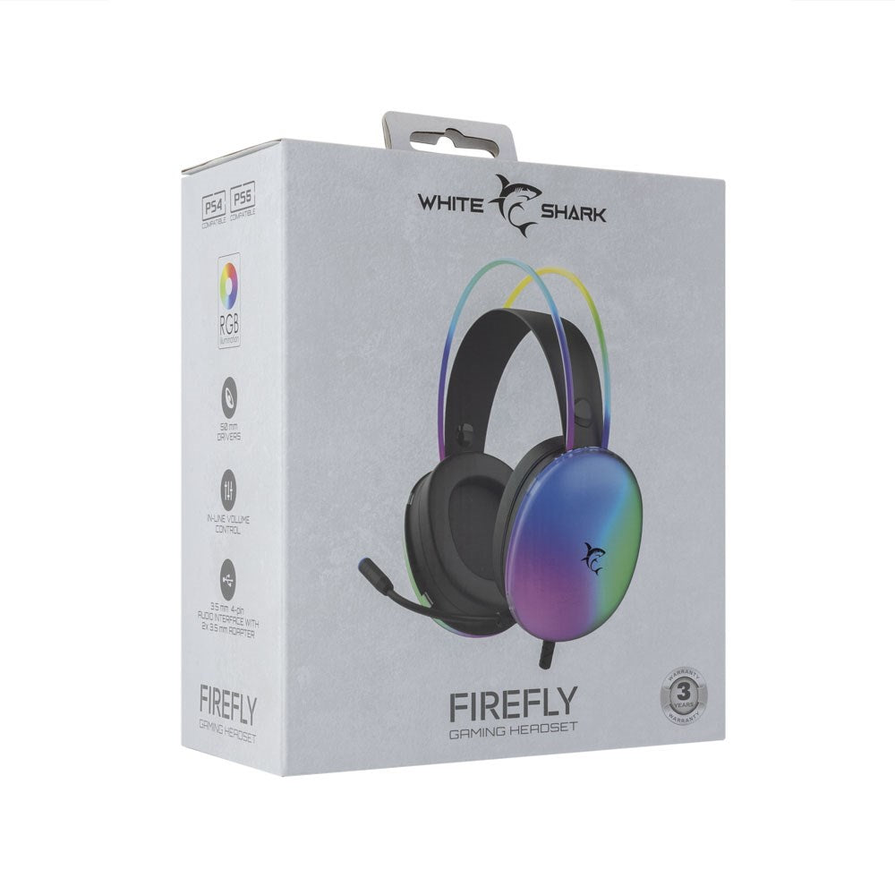 White Shark FIREFLY On-Ear Gaming Headset - Black