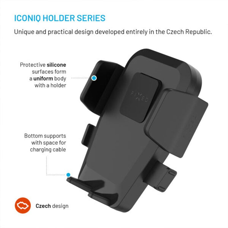 Fixed Car Phone Holder – Vent Clip – Black