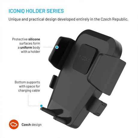 Fixed Car Phone Holder – Vent Clip – Black