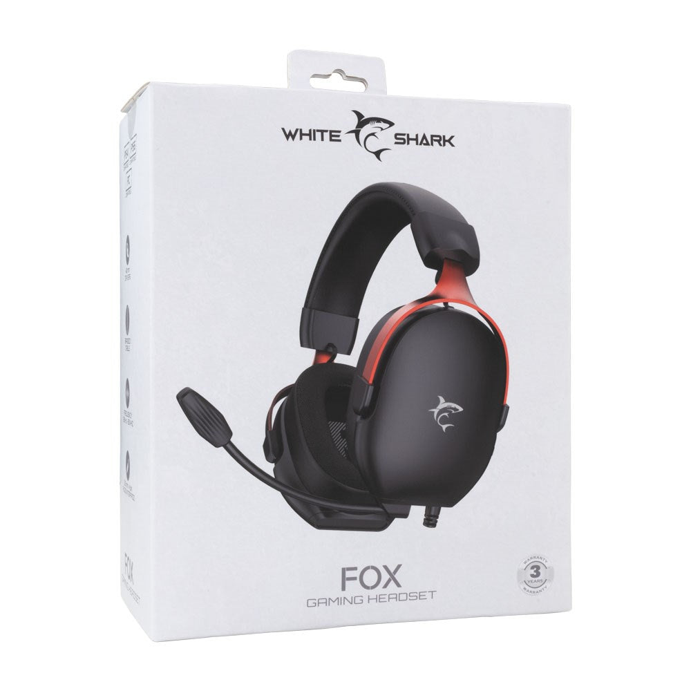 White Shark FOX Over-Ear Gaming Headset - Black