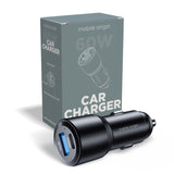 Mobile Origin Car Charger PD (Power Delivery) 60W with USB-A and USB-C - Black