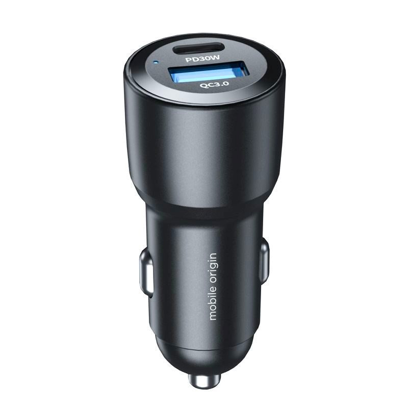 Mobile Origin Car Charger PD (Power Delivery) 60W with USB-A and USB-C - Black