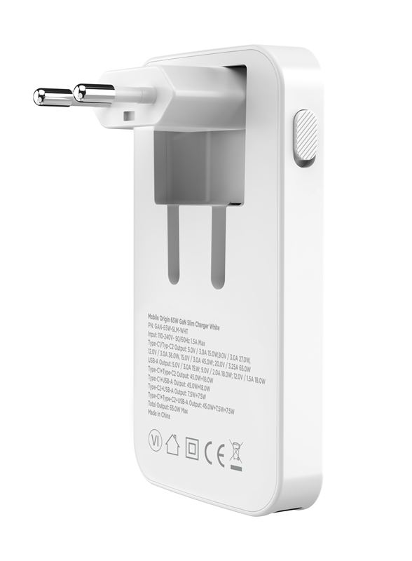 Mobile Origin Slim Charger 2x USB-C 1x USB-A - White