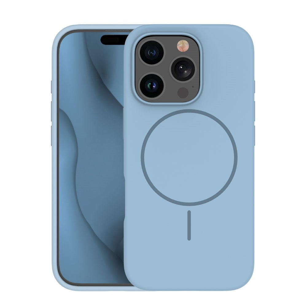 iPhone 15 Silicone Thin Case - MagSafe Compatible - Light Blue