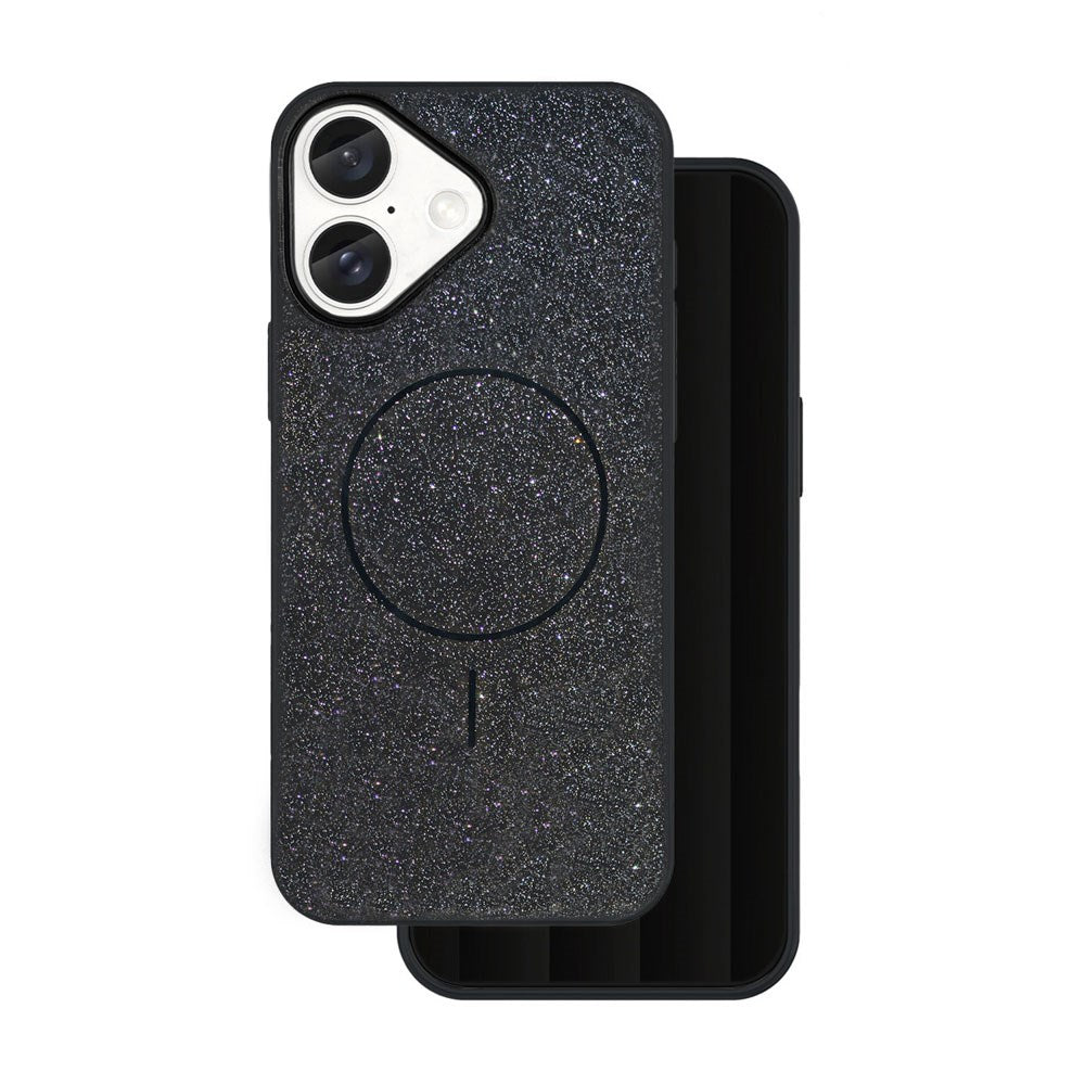 iPhone 16 Glitter Thin Case - MagSafe Compatible - Black