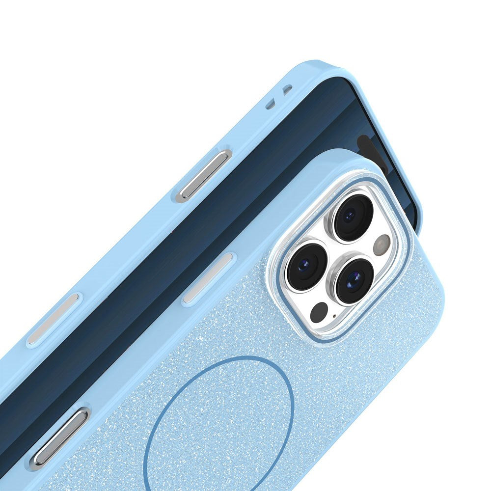 iPhone 15 Pro Glitter Thin Case - MagSafe Compatible - Light Blue