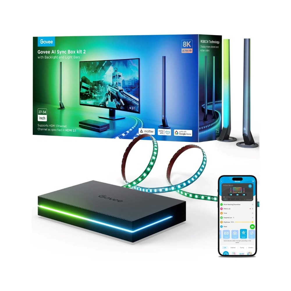 Govee AI Sync Box Kit 2 with 2 x Light Bars - 27-34"