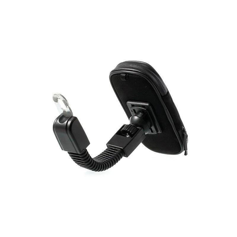Waterproof Rotating Mobile Holder for Motorcycle Handlebar - Size 14.5 x 7.5 cm - Black