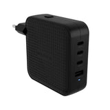 Targus HyperJuice 100W Travel Charger w. 1x USB-A & 3x USB-C - incl. 4x Plug Adapters - Black