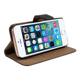 iPhone SE / 5s / 5 EIDERWOOD Flip Cover with Wallet - Black