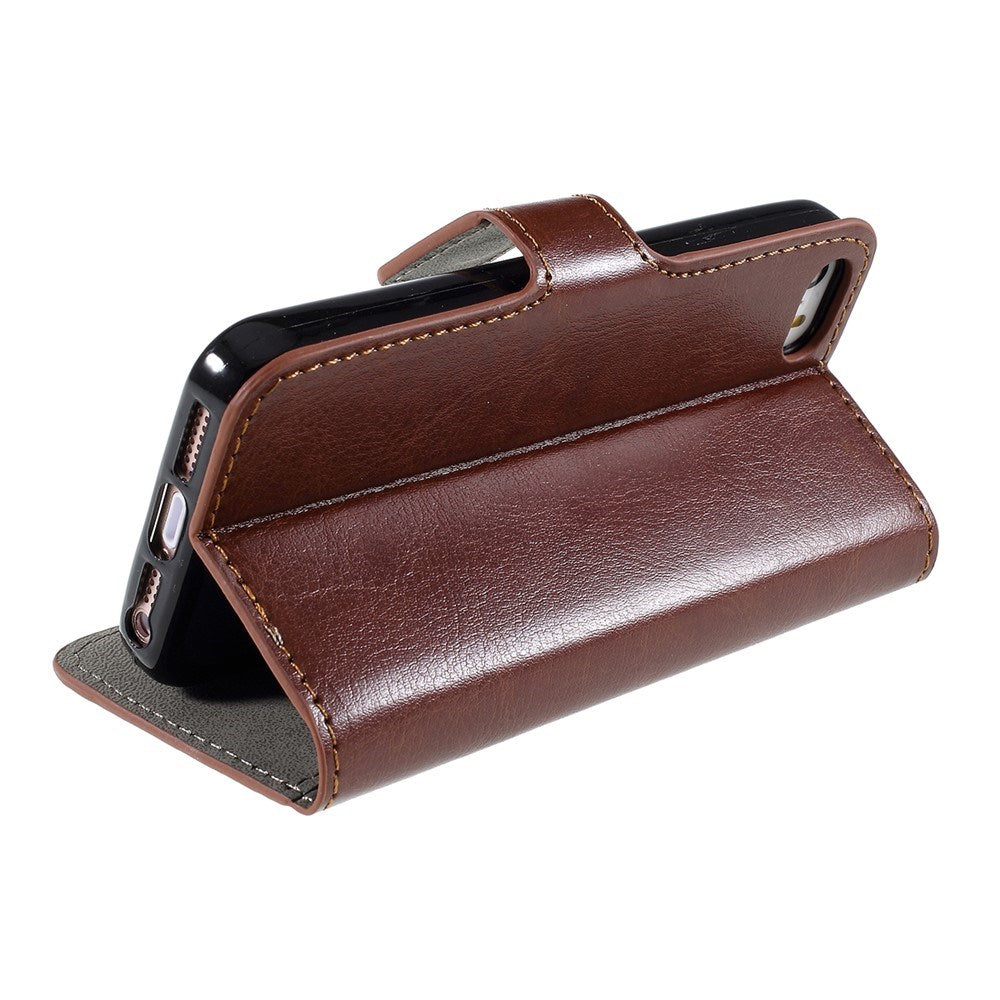 iPhone SE / 5s / 5 EIDERWOOD Flip Cover with Wallet - Brown