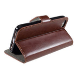 iPhone SE / 5s / 5 EIDERWOOD Flip Cover with Wallet - Brown