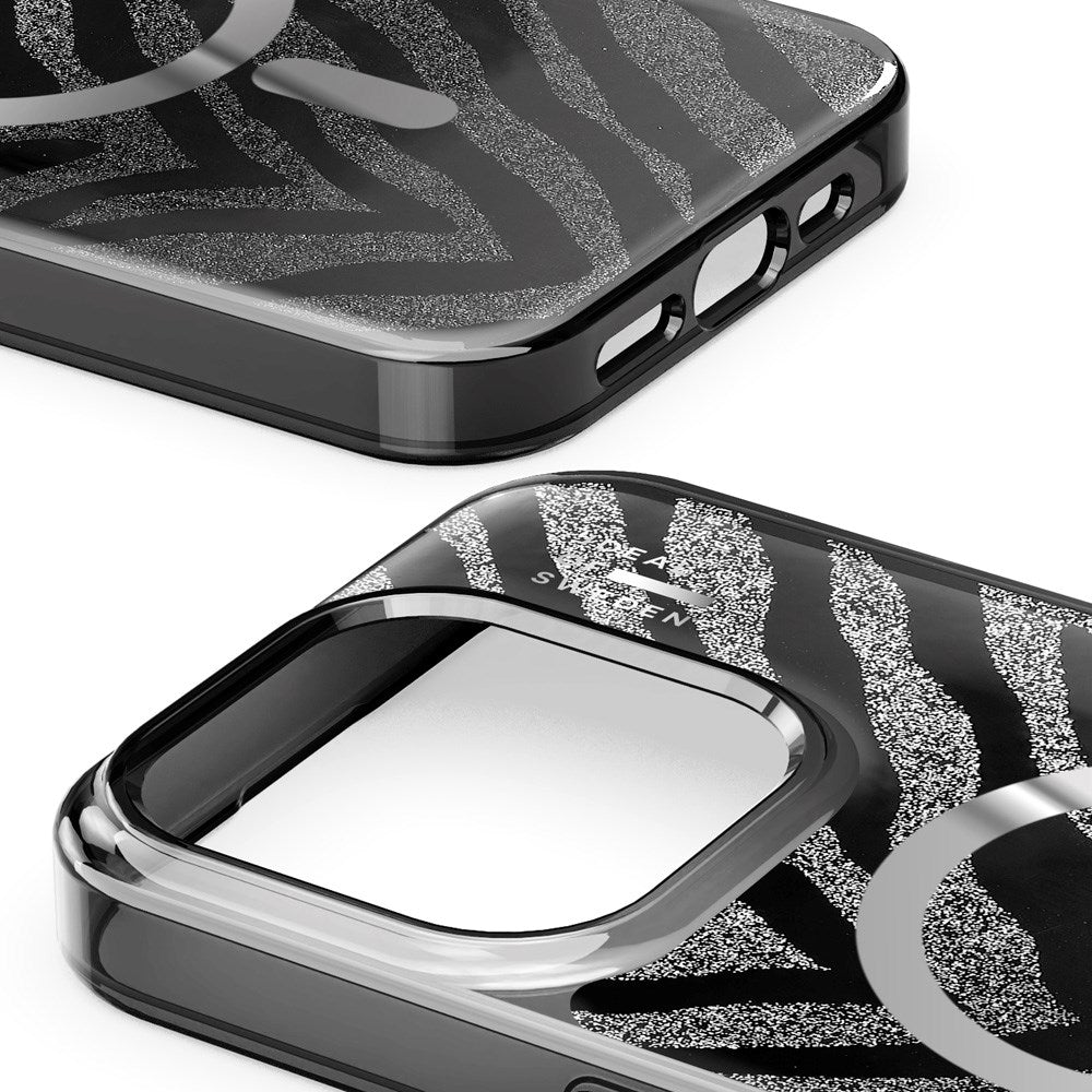 iPhone 16e / 15 / 14 / 13 iDeal Of Sweden Clear Case - MagSafe Compatible - Zebra Mystique