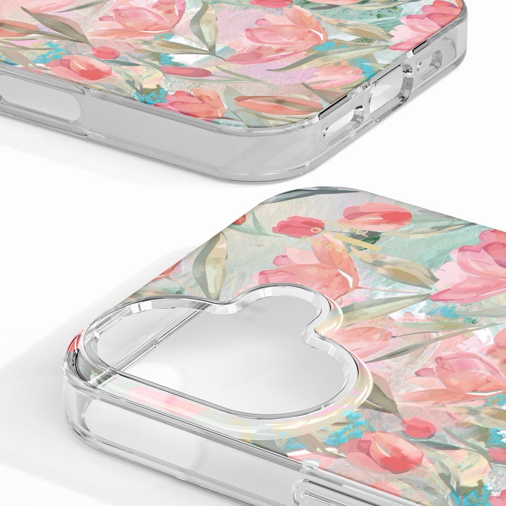 iPhone 16 iDeal Of Sweden Clear Case - MagSafe Compatible - Tulip Bloom