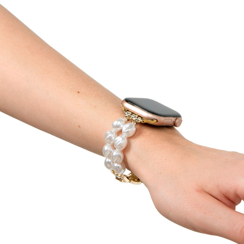 Apple Watch (42/44/SE/45/46/49mm) iDeal of Sweden Resin Watch Strap - Classy White Pearl