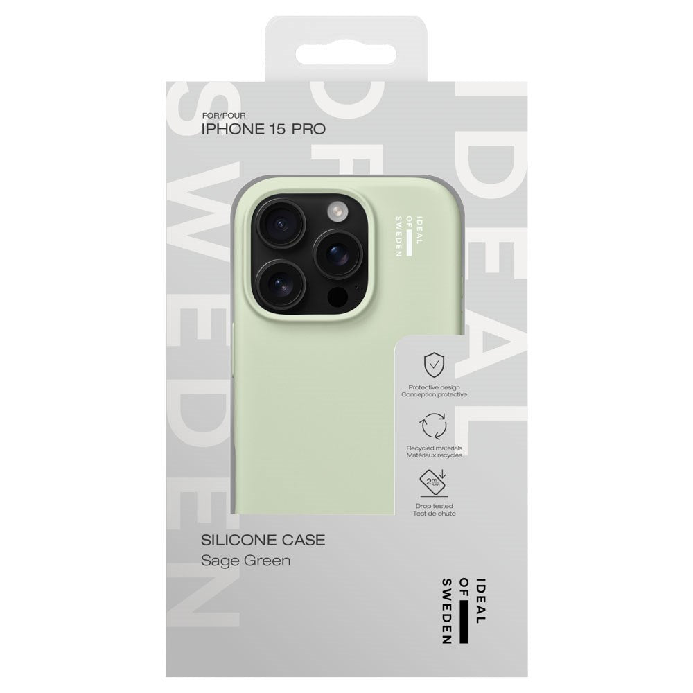 iPhone 15 Pro iDeal Of Sweden Silicone Case - Sage Green