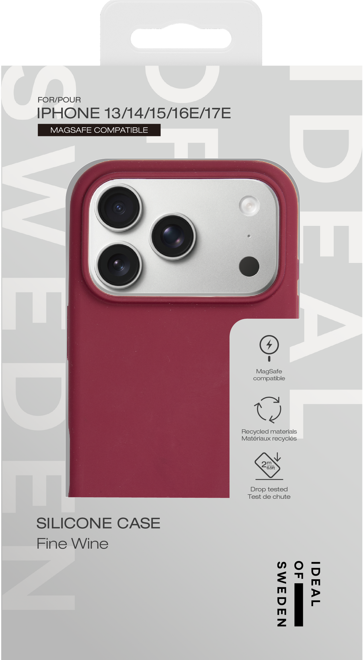 iPhone 17e / 16e / 15 / 14 / 13 iDeal Of Sweden Silicone Case - MagSafe Compatible - Fine Wine