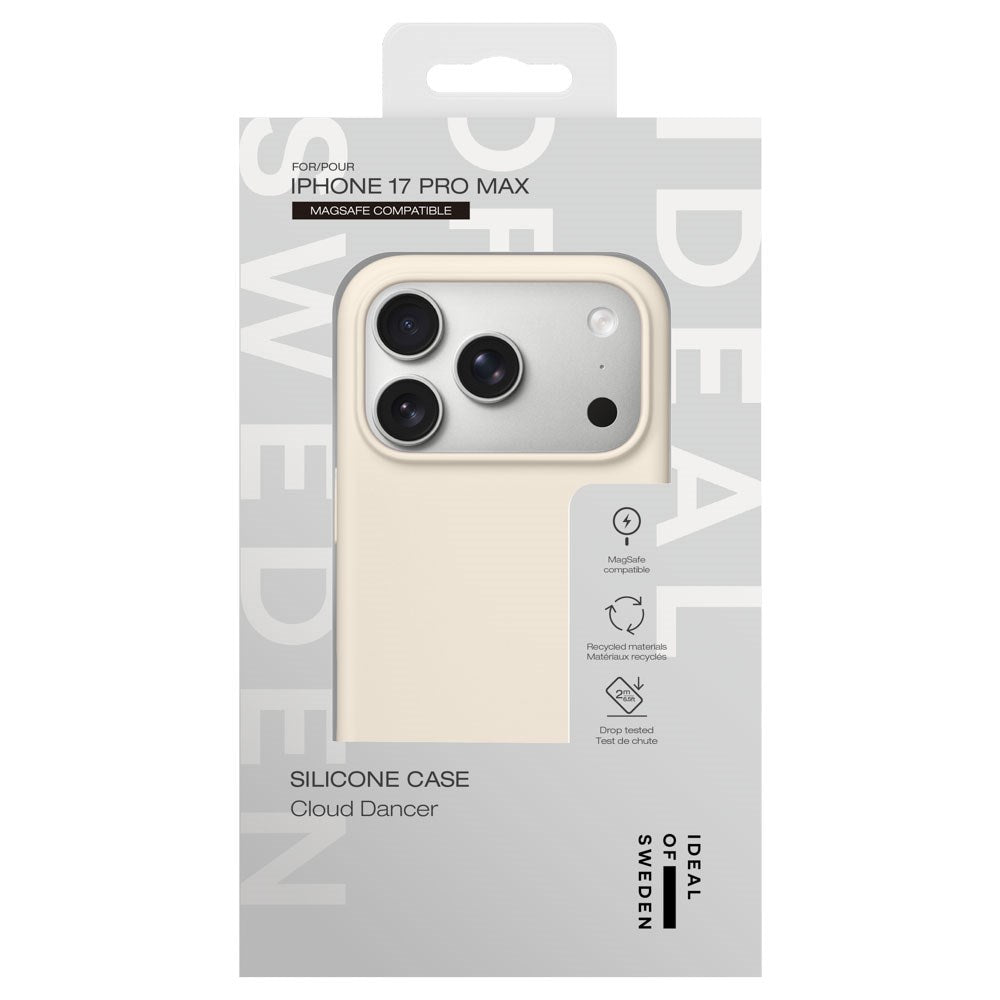 iPhone 17 Pro Max iDeal Of Sweden Silicone Case - MagSafe Compatible - Cloud Dancer