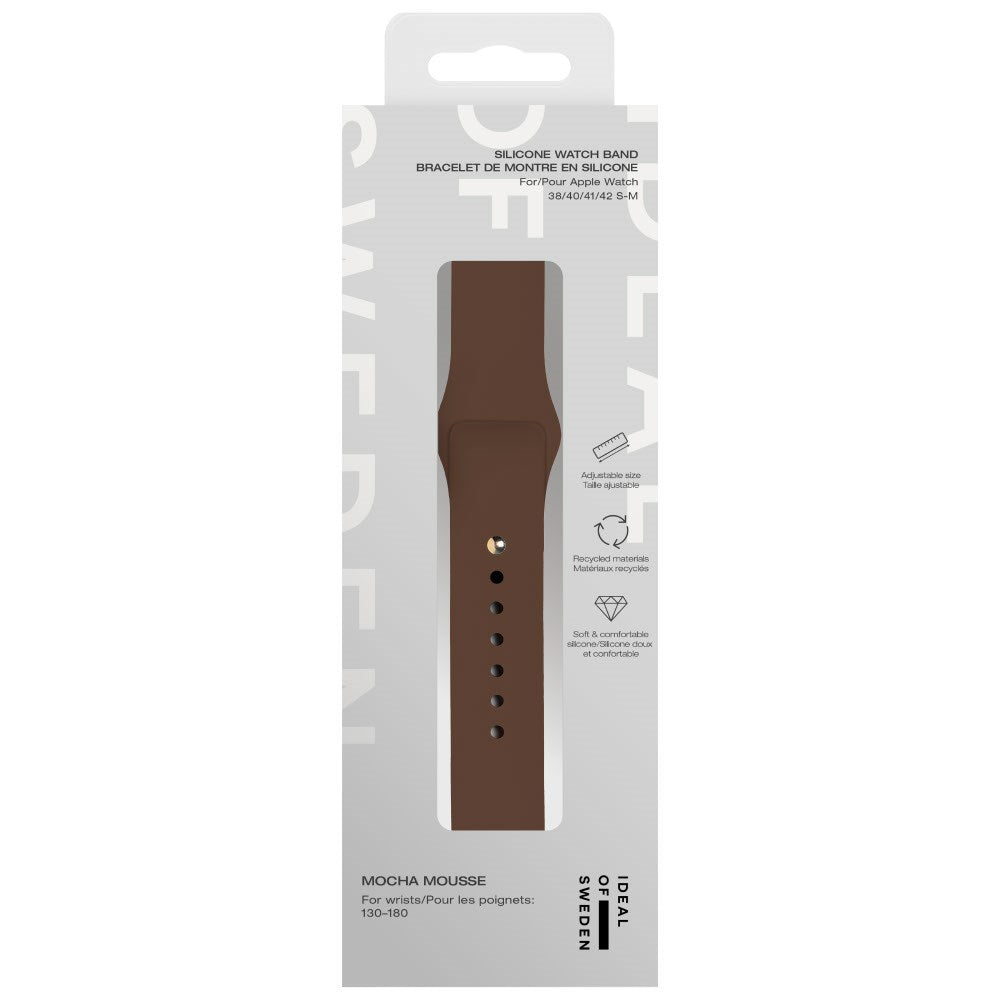 Apple Watch (38/40/SE/41/42mm) iDeal of Sweden Silicone Watch Strap - Size S/M - Mocha Mousse