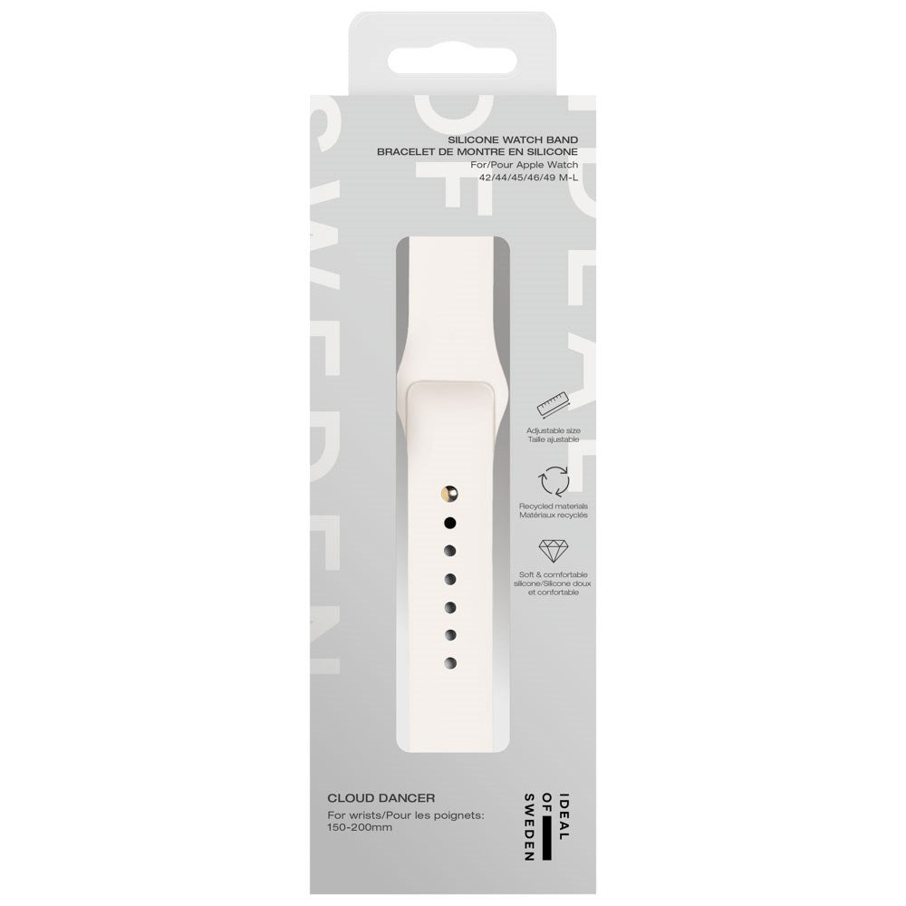 Apple Watch (42/44/SE/45/46/49mm) iDeal of Sweden Silicone Watch Strap - Size M/L - Cloud Dancer