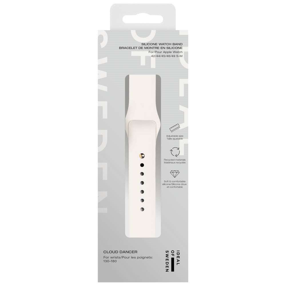 Apple Watch (42/44/SE/45/46/49mm) iDeal of Sweden Silicone Watch Strap - Size S/M - Cloud Dancer