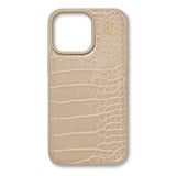 iDeal Of Sweden iPhone 16 Pro Vegan Leather Case - MagSafe Compatible - Warm Beige Croco