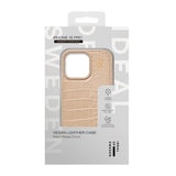 iDeal Of Sweden iPhone 16 Vegan Leather Case - MagSafe Compatible - Warm Beige Croco