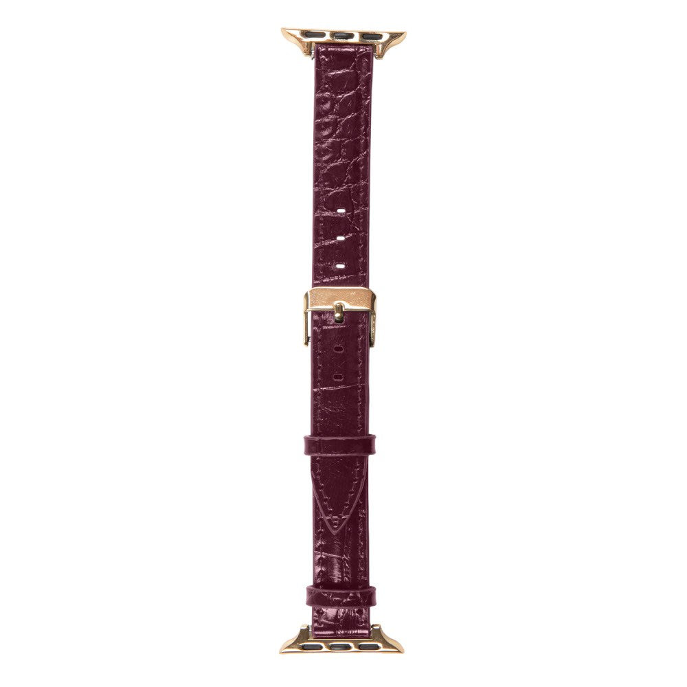 Apple Watch (42/44/SE/45/46/49mm) Vegan Leather Watch Strap - Fine Wine Croco