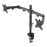 Deltaco Full Motion Desk Mount Arm for 2 Monitors 13-32" - Black (VESA 75 & 100)